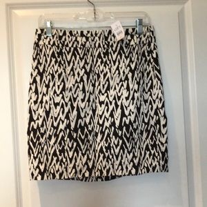 NWT loft brown and white skirt
